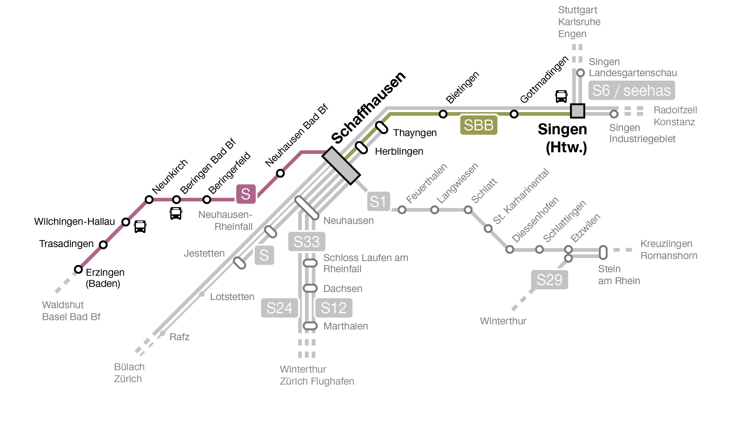 Netzplan S-Bahn Schaffhausen
